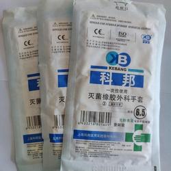 上海科邦 一次性使用灭菌橡胶外科手套 6.5 无粉表面