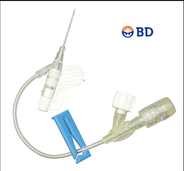 BD 密闭式防针刺伤型静脉留置针 Y型 0.7mm×19mm 肝素帽和Q-Syte TM分隔膜无针密闭式输液接头