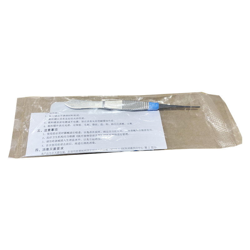 上海手术器械厂眼科镊 10cm直有齿WD