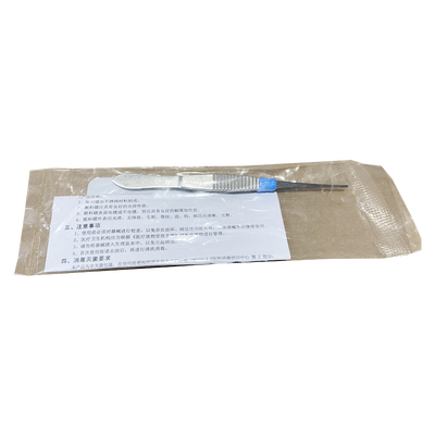 上海手术器械厂 眼科镊 10cm直有齿WD