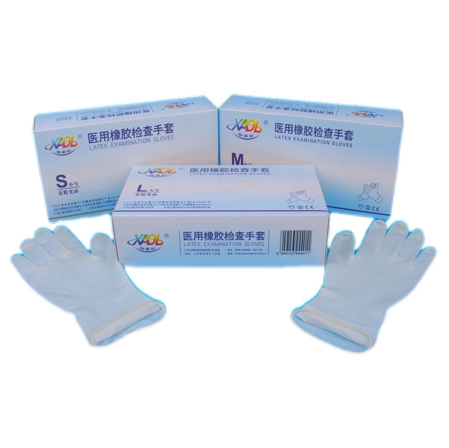 山东玉源医用橡胶检查手套 中号(M 有粉光面 100只/盒)