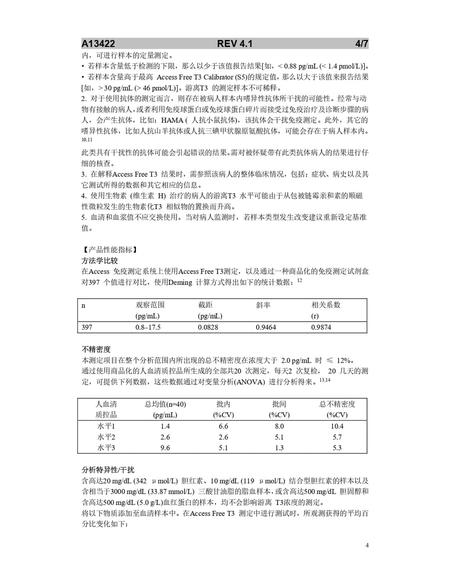 贝克曼 游离三碘甲状腺原氨酸测定试剂盒(化学发光法) 2×50测试/盒