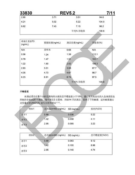 贝克曼 总三碘甲状腺原氨酸测定试剂盒(化学发光法) 2×50测试/盒