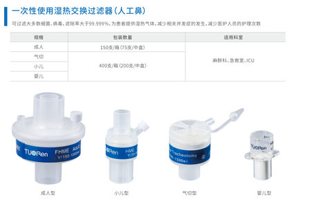 驼人 一次性使用湿热交换过滤器 成人型