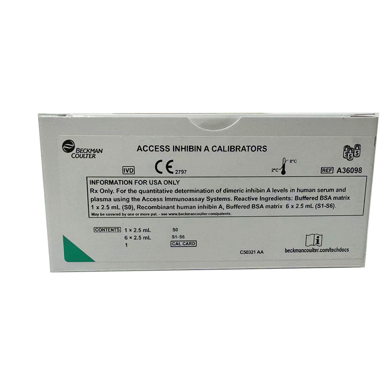 贝克曼抑制素A校准品 校准品0(S0):2.5 mL/瓶,校准品1(S1):2.5 mL/瓶, 校准品2(S2):2.5 mL/瓶,校准品3(S3):2.5 mL/瓶, 校准品4(S4):2.5 mL/瓶,校准品5(S5):2.5 mL/瓶, 校准品6(S6):2.5 mL/瓶