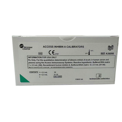贝克曼 抑制素A校准品 校准品0(S0):2.5 mL/瓶,校准品1(S1):2.5 mL/瓶, 校准品2(S2):2.5 mL/瓶,校准品3(S3):2.5 mL/瓶, 校准品4(S4):2.5 mL/瓶,校准品5(S5):2.5 mL/瓶, 校准品6(S6):2.5 mL/瓶