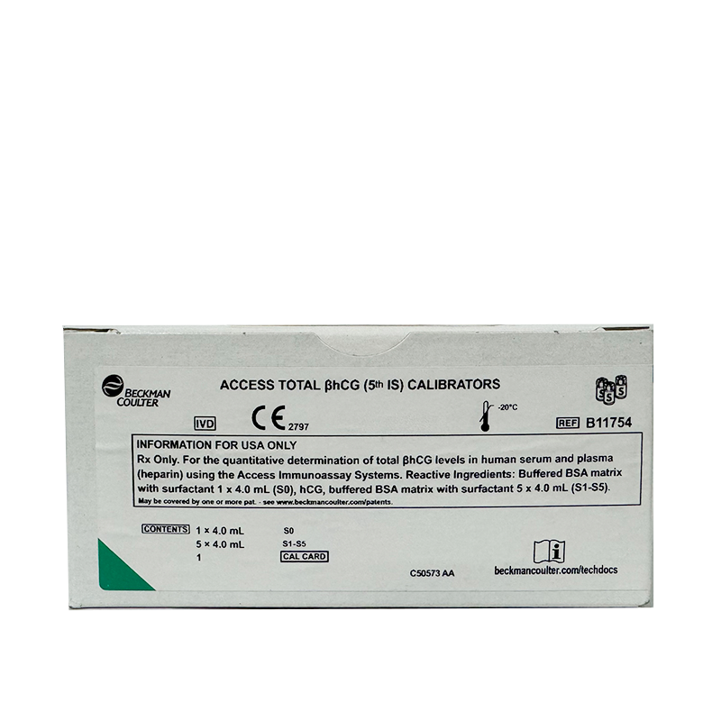 贝克曼总β亚单位人绒毛膜促性腺激素校准品 校准品0(S0):4.0mL/瓶,校准品1(S1):4.0mL/瓶,校准品2(S2):4.0mL/瓶,校准品3(S3):4.0mL/瓶,校准品4(S4):4.0mL/瓶,校准品5(S5):4.0mL/瓶