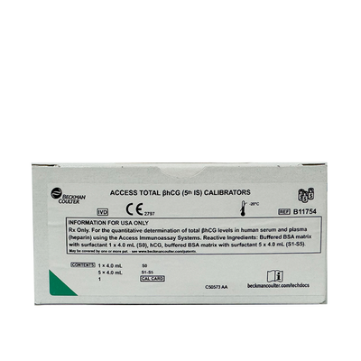 贝克曼 总β亚单位人绒毛膜促性腺激素校准品 校准品0(S0):4.0mL/瓶,校准品1(S1):4.0mL/瓶,校准品2(S2):4.0mL/瓶,校准品3(S3):4.0mL/瓶,校准品4(S4):4.0mL/瓶,校准品5(S5):4.0mL/瓶