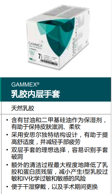 美国安思尔一次性使用灭菌橡胶外科手套 Latex(无粉) 7.5