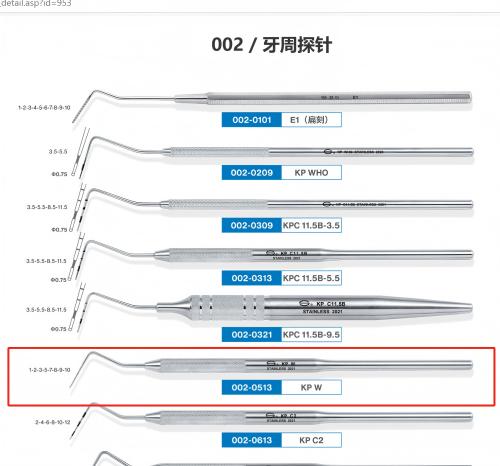 上海康桥牙周探针 单头 KP W