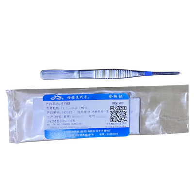 上海手术器械厂 医用镊 25cm横齿(敷料)