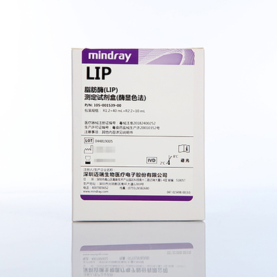 迈瑞 脂肪酶(LIP)测定试剂盒(酶显色法) 100mL R1:2×40mL, R2:2×10mL