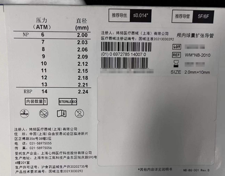 上海玮铭 颅内球囊扩张导管 型号规格:WM*NB-2010