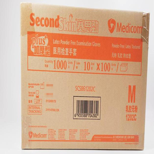 麦迪康 医用检查手套 LATEX POWDER FREE EXAMINATION GLOVES(无粉乳胶检查手套)(SCS861202C M)