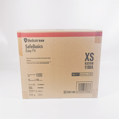 麦迪康 检查手套 SAFEBASICS EASY FIT-NATURAL TEXTURED LATEX MEDICAL EXAMINATION GLOVE POWDER-FREE(1188A 乳胶无粉特小号)