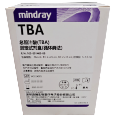 迈瑞 总胆汁酸(TBA)测定试剂盒(循环酶法) 244 mL: R1:4×45 mL,R2:2×32 mL 校准品: 1×1.5 mL