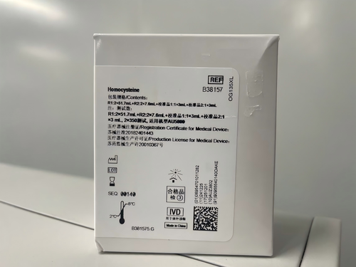 贝克曼 同型半胱氨酸检测试剂盒(酶循环法) R1:2×51.7mL+ R2:2×7.6mL+ 校准品1:1×3mL+ 校准品2:1×3mL 注:测试数R1:2×51.7mL+R2: 2×7.6mL+校准品1:1×3mL+校准品 2:1×3mL, 2×350测试,适用机型AU5800