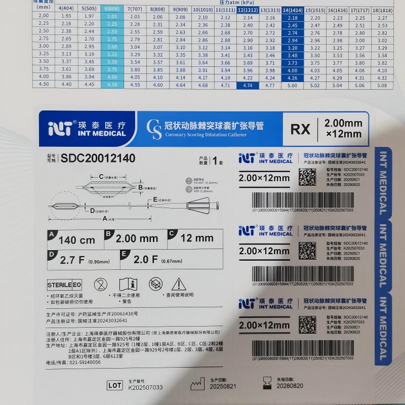 瑛泰冠状动脉棘突球囊扩张导管 SDC20012140