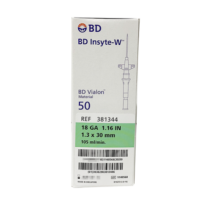 BD 一次性使用静脉留置针 Insyte-WTM(带翼型)粉色 20GA×1.16IN(1.1×30mm)(381334)