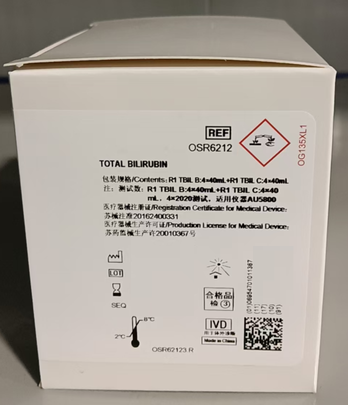 贝克曼 总胆红素测定试剂盒(重氮盐法) R1 TBIL B:4×40mL R1 TBIL C:4×40 mL 注:测试数 R1 TBIL B:4×40mL+ R1 TBIL C:4×40 mL, 4×2020测试,适用仪器AU5800
