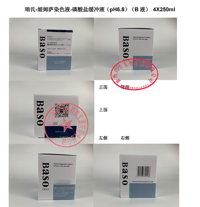 贝索 瑞氏-姬姆萨染色液 磷酸盐缓冲液(pH6.8)(B液) 单包装规格:4×250ml