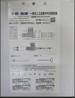 一体式人工血管术中支架系统 PBFF303428240