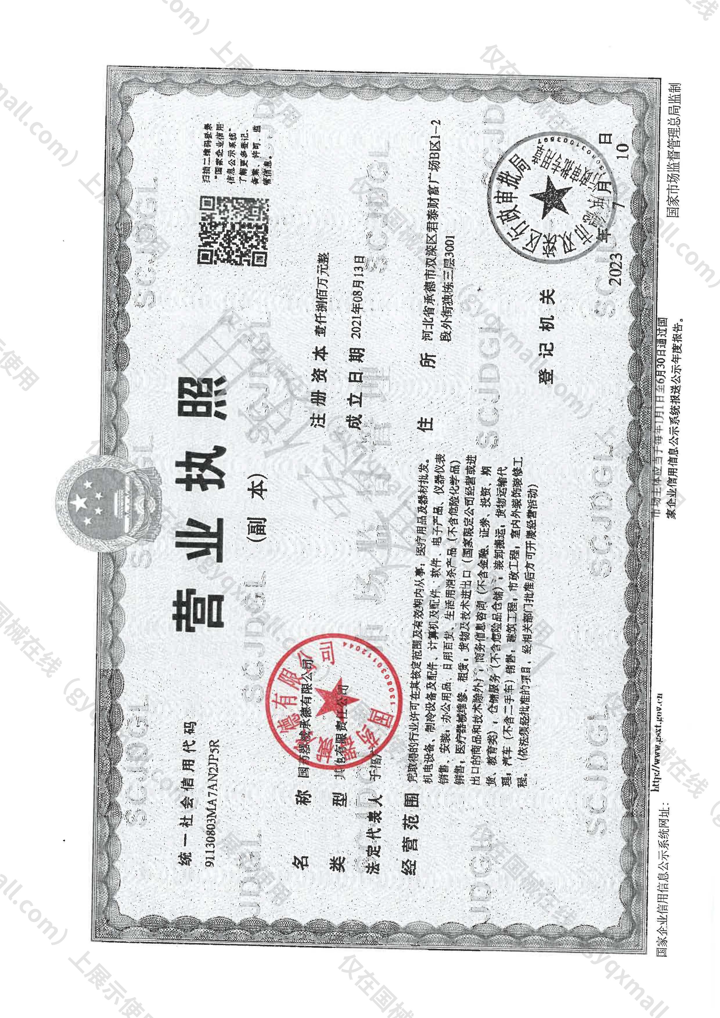 营业执照-91130803MA7AN2JP5R