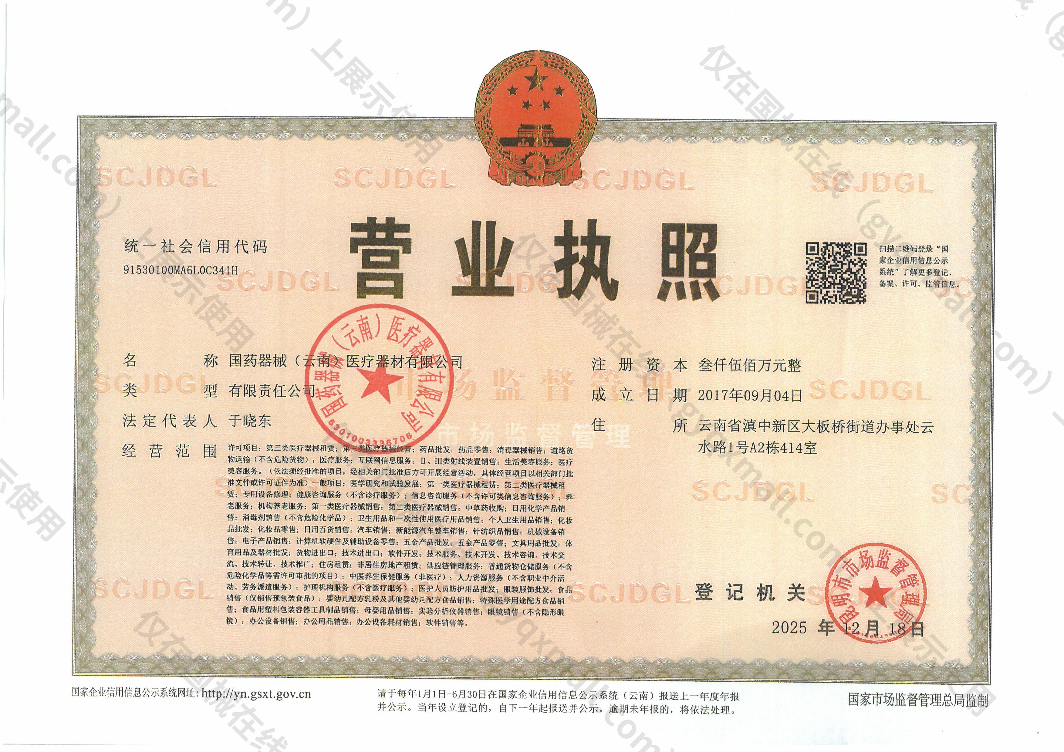 营业执照-91530100MA6L0C341H